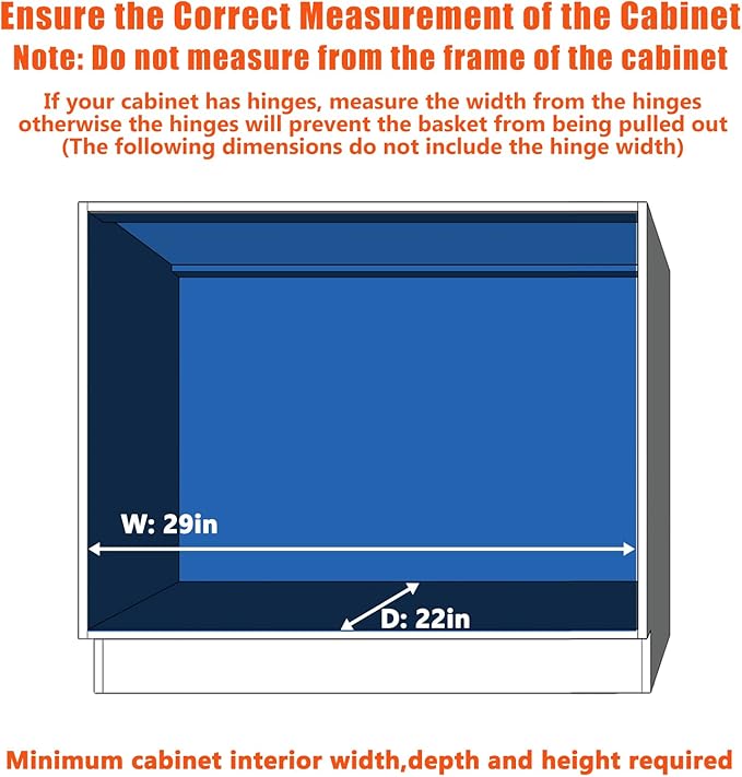 MODCART Pull Out Cabinet Organizer 28½" W x 21½" D, Heavy Duty Cabinet Pull Out Shelves, Slide Out Drawers Organization for Kitchen Cabinets Bathroom