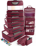 Veken 10 Set Packing Cubes for Travel Essential, Suitcase Organizer Bags in 4 Sizes, Carry-On Luggage Accessories with Large Laundry & Hanging Toiletry Bag, Must-Have for Airplane, Road Trip & Camping