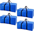 Extra Large Moving Bags with Strong Zippers & Carrying Handles, Storage Bags Storage Totes for Clothes, Moving Supplies, Space Saving Oversized Storage Bag Organizer for Moving, Traveling (4 Pack)