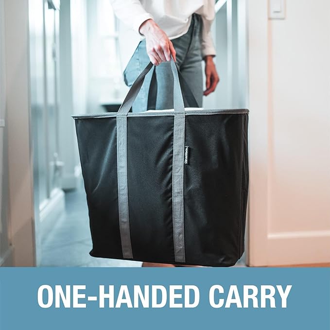 CleverMade Collapsible Laundry Caddy - Gray Stone Gray 2 Pack 64L / 17 Gal - Foldable Storage Organization Container Clothes Room Storage Solution
