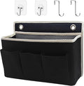 Someteth Wall Hanging Organizer Bag/Hanging Baskets with Large Mesh Compartment & 3 Pockets，Over the Door Organizer Space Saving Storage for Bedroom,RV Camper, Closet (Black-1pack)