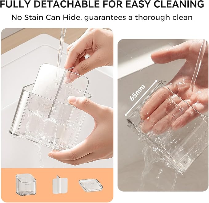Toothbrush Holders for Bathrooms, 3 Slots Detachable Toothbrush Holder Wall Mounted with Divider, Removable Electric Tooth Brush and Toothpaste Holder Organizer for Bathroom Countertop/Kitchen/Office