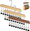 Closet Organizer with 10 Clips - Space Saving Hanging Closet Organizer, Multi-Purpose Storage Hanger for Pants, Leggings, Jeans, Sock, Shorts with Sturdy Steel Non-Slip Clips (3Pcs-A)