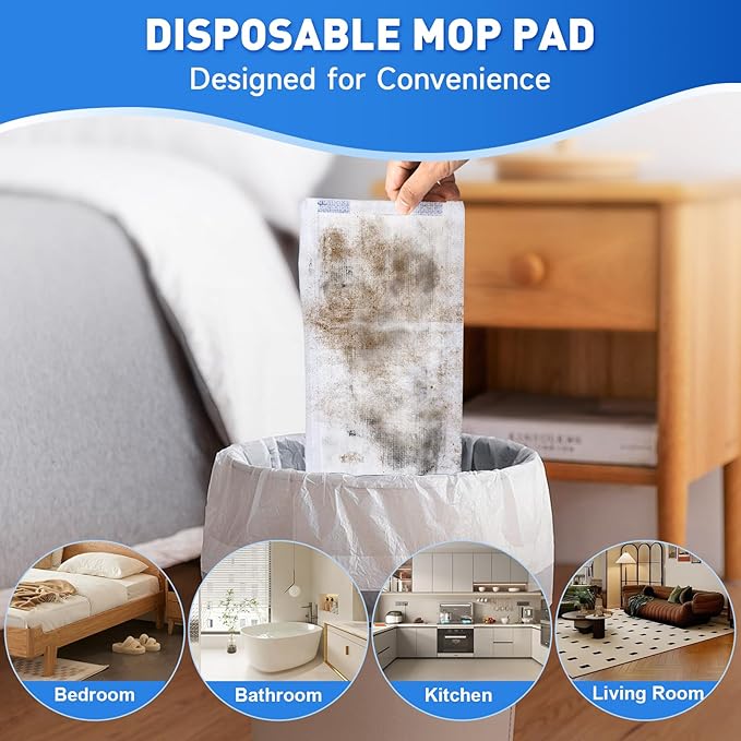 Mop Pads Refills Compatible with Swiffer WetJet Mop, Disposable Mop Pads for Hardwood Floors, Tile, Laminate & Multi-Surface Cleaning, 60 Pack