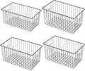 4 Pack Freezer Organizer Bins - Stand up Freezer Organizers for 16 Cu.Ft Upright Freezer, Easily Get Food Improve Air Circulation, Wire Storage Baskets, Black