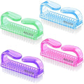 4 Pcs Nail Brush for daily Use - 4 Different Kinds of Fingernail brush with Plastic Handle Nail brush for cleaning Fingernails - Easy to use Nail Scrub brush - Nail Cleaner Nail brushes for Hands Feet