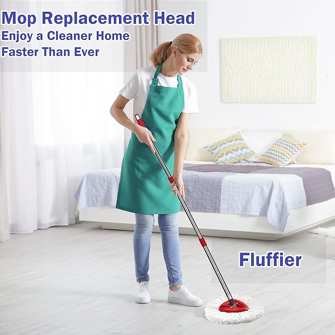 Spin Mop Replacement Head 6 Pack Mop Refill Compatible with Ocedar Triangle Swivel Mops Microfiber Swivel Mop Refill,Deep Clean,Machine Washable and Easy to Replace