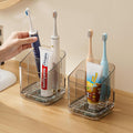 Toothbrush Holders for Bathrooms, 3 Slots Detachable Toothbrush Holder Wall Mounted with Divider, Removable Electric Tooth Brush and Toothpaste Holder Organizer for Bathroom Countertop/Kitchen/Office