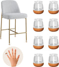 20 Pcs Clear Extra Small Skinny Chair Leg Floor Protectors for Hardwood Floors, Upgraded Rubber Chair Leg Caps with Felt, Round Furniture Leg Feet Covers, No Scratches Reduce Noise (Fit 0.4"-0.55")