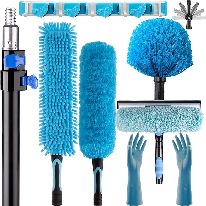 25 Foot High Reach 7-to-18ft Long Duster for High Ceilings Fan Cleaner with Sturdy Lightweight Extension Pole