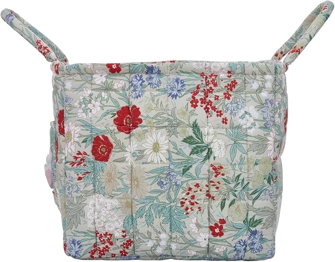 Boho Fabric Storage Basket, Large Capacity Laundry Basket, 12.2'' x 10.23'' x 10.23'' Collapsible Laundry Hamper with Easy Carry Handles (C Multi-Color 4, L)