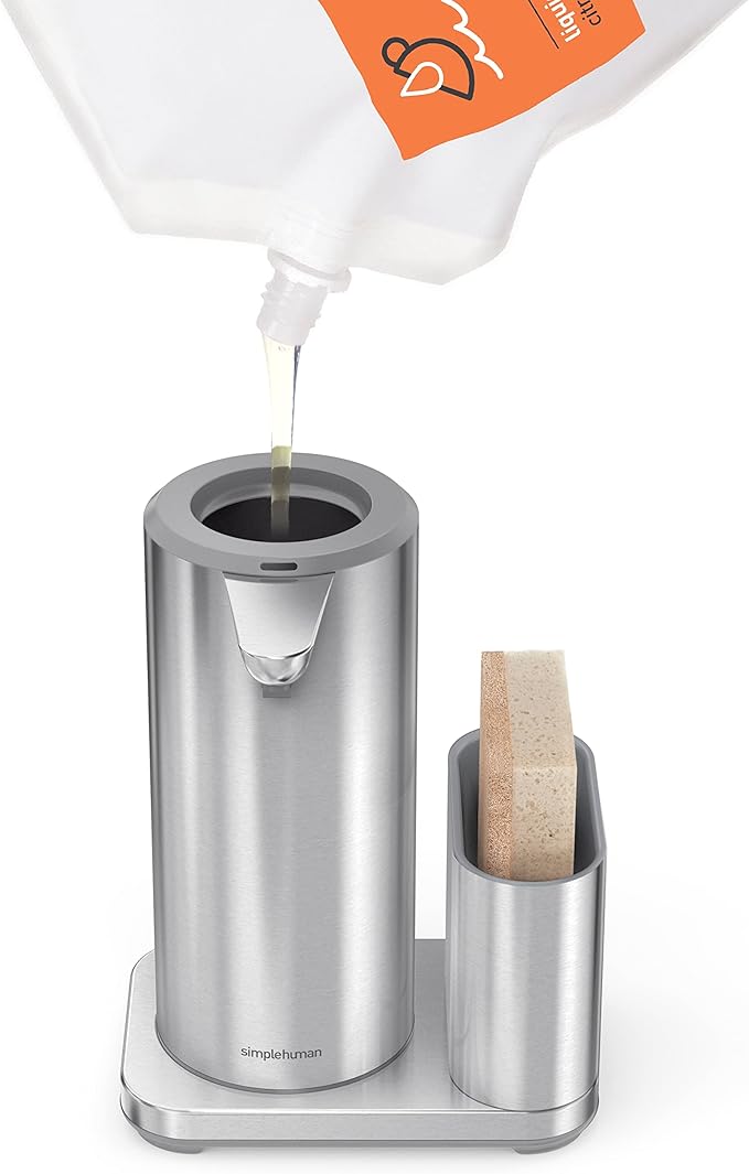14 oz. Liquid Sensor Pump with Caddy, high-Grade Brushed Stainless Steel