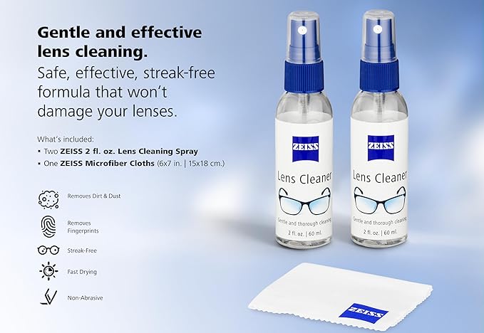 ZEISS 2oz Lens Cleaning Spray with Microfiber Cloth - Pack of 2