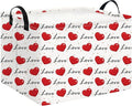 Rectangular Storage Basket Empty,Storage Bin with Handles,Room Decor,Gift Basket,Book Box(Heart)