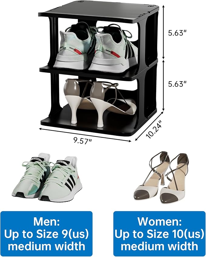 HAIXIN Vertical Narrow Tall Shoe Rack for Front Door Entrance, 7-Tier Sturdy Stackable Shoe Rack Organizer for Closet Entryway, Corner Shoe Storage Shelf Shoe Cubby