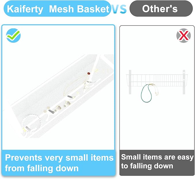 Kaiferty Over The Door Hooks Organizer,Over Door Hanger Towel Rack Mesh Basket with 12 Hooks,Back of Door Storage Organizer for Bedroom,Bathroom,Kitchen,Office(White)