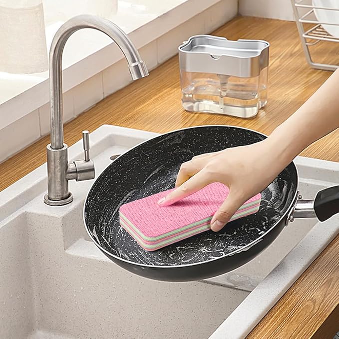 4 Pack 12-Layer Peelable Microfiber Sponges – Ultra Absorbent Reusable Cleaning Pads for Kitchen & Household Cleaning