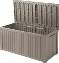 200 Gallon Lockable Resin Outdoor Storage Box, Waterproof & Weather Resistant Deck Box for Patio Cushion, Garden Tools & Pool Accessories, Grey