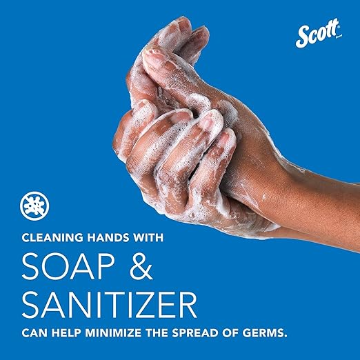 Scott Professional Essential High Capacity Manual Soap and Hand Sanitizer Dispenser (92145), 1.0 L Capacity, Black, Wall Mounted, Commercial Grade, 4.85" x 8.36" x 5.43" (Qty 1)