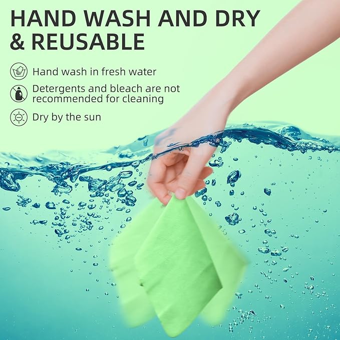 Suede Eyeglass Cloth 15.8 X 15.8 Inches Extra Large Cleaning Cloth Washable, Durable, Ultra-Fine High-Tech Quality Material for Eyeglasses, Lenses, Electronics and Screens, Car Mirrors Green