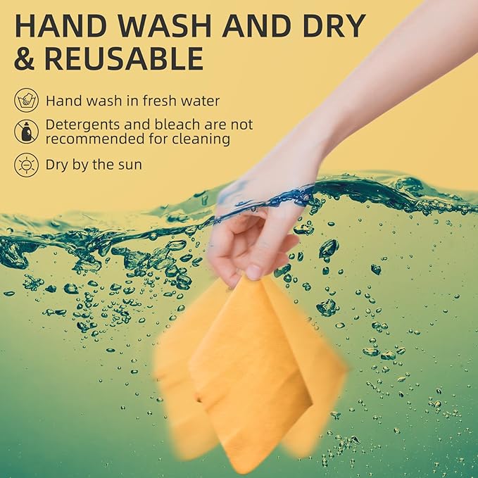 Suede Eyeglass Cloth 15.8 X 15.8 Inches Extra Large Cleaning Cloth Washable, Durable, Ultra-Fine High-Tech Quality Material for Eyeglasses, Lenses, Electronics and Screens, Car Mirrors Yellow