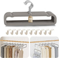 Velvet Felt Pants Hangers 30 Pack – Heavy Duty Space Saving Clothes Hangers with 360° Swivel Hook, Non-Slip Thin Design for Suits, Shirts, Coats, Dresses – Includes 30 Hooks (Gray)