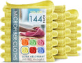 Hearth & Harbor Microfiber Cleaning Cloth, Towels for Cars 144 Pack Washcloths, Yellow Rags, Reusable Towel, Cloth Rags Cleaning, Lint Free 12''x12''