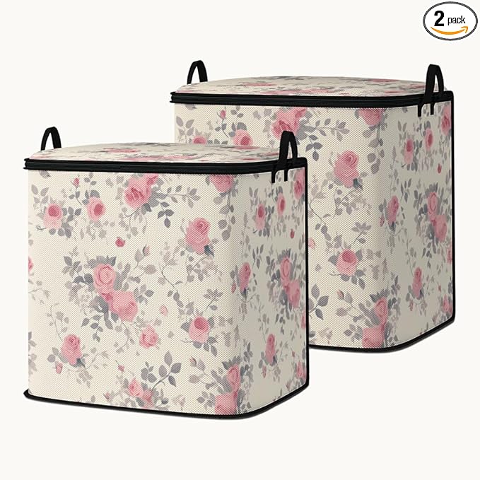 2pcs closet organizers and storage under bed,clothing blanket sweater sheet bedding comforter duvet quilt pillow toy storage bags with lids,dorm room essentials for containers 95L
