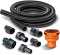 POWERTEC 70510 10 Ft. Vacuum Hose Dust Collection Kit with 5 Fittings, Tapered Reducer and Quick Connect Dust Port Adapter for Woodworking Power Tools, Home and Wet/Dry Shop Vacuums