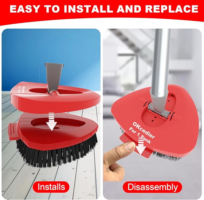 Upgrade Scrub Brush Replacement Head Compatible with O Cedar EasyWring 1 Tank Spin Mop, Mop Replace Head Brush,Scrubber Floor Cleaning Brush,More Layers of Bristles for Bathroom, Deck, Tile, Kitchen