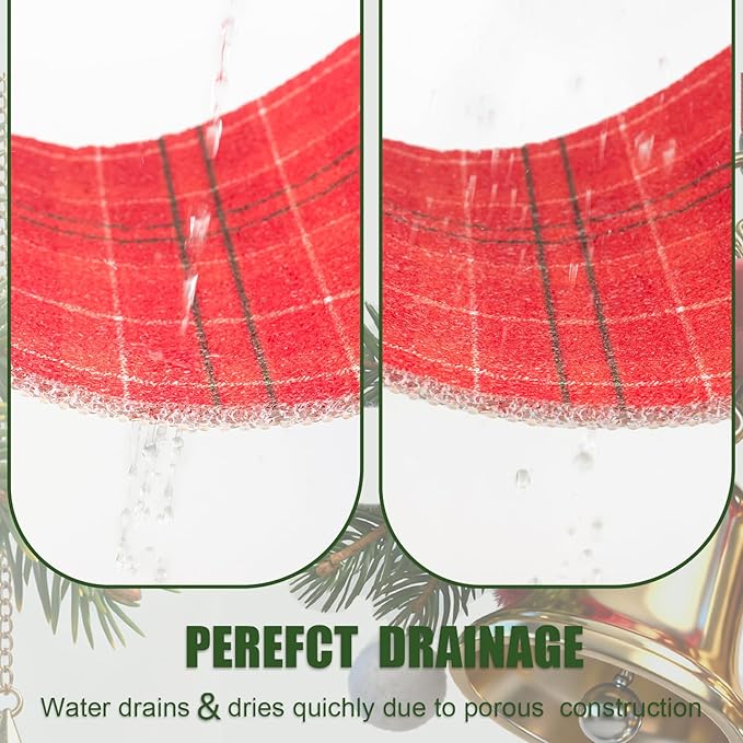Hargiis Christmas Non-Slip Bathtub Mat, Anti Slip Shower Mat, Fast Drying Bathtub Mats, Foot Scrubber Mat, Anti Slip Mat for Tub, Floor, Bathroom, Kitchen, Home, Hotel (Holiday Plaid, 24"x16")