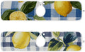 Sink Faucet Absorbing Mat Kitchen Sink Splash Guard Splash Faucet Drip Catcher for Bar RV Bathroom 2PCS 23.6x5.5in Blue and White Gingham Summer Lemons