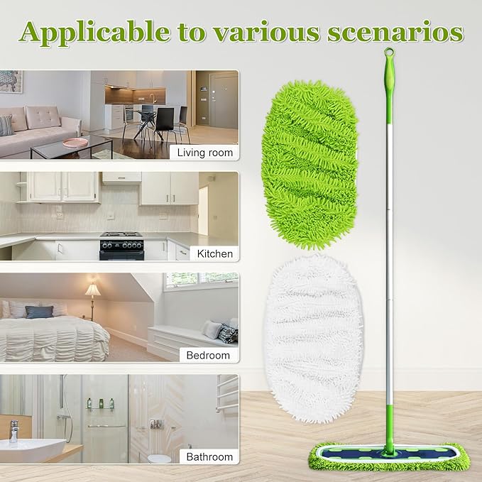 XL Mop Pads Compatible with Swiffer XL Sweeper, X-Large Dry Sweeping Cloths, XL Wet Pads Refills, Reusable Washable Microfiber Heavy Duty Wet Mopping Cloths for Hardwood Floor Cleaning, 6 Pack