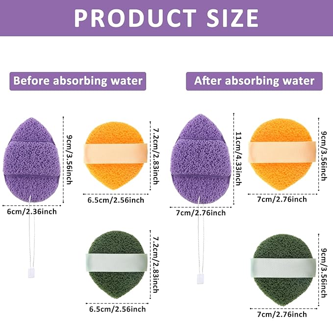 9Pcs Face Sponges for Cleansing, Reusable Exfoliating Facial Sponge Soft Face Wash Sponge for Faces Daily Cleansing, Deep Cleanse and Dead Skin Removal
