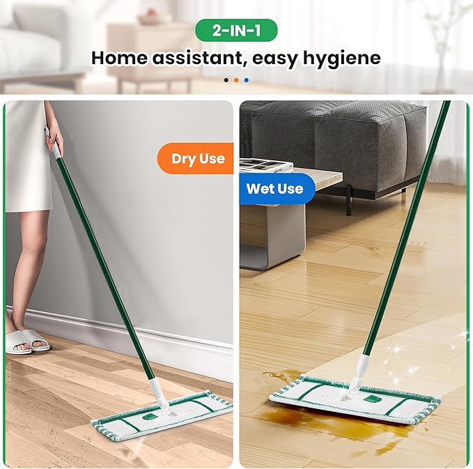 4 Pack Microfiber Mop Heads for Libman Microfiber Floor Mop, Mop Pads Refills for Libman Mop Head Replacement, Reusable & Washable Pads for Multi-Surface Floors, Wet & Dry Cleaning Pad