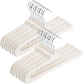 Velvet Pants Hangers - 32 Pack White Non Slip Open Ended Hanger with 360 Swivel Hook - Closet Space Saving Hanger for Heavy Pants, Jeans, Trousers, Scarf