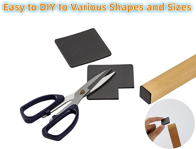 Furnigear Non Slip Furniture Pads - Self Adhesive Rubber Anti Skid Pads Grippers Rubber Chair Feet Furniture Pads for Hardwood Floors -Protectors for Furniture Table Legs Anti Slip 12 Pcs 3" Square