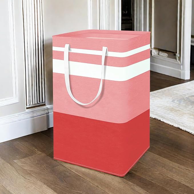 2-Pack Foldable Laundry Basket,Large Laundry Baskets with Handles,Waterproof Laundry Hamper,Collapsible Laundry Hampers for Clothes Organizer 80L (Red)