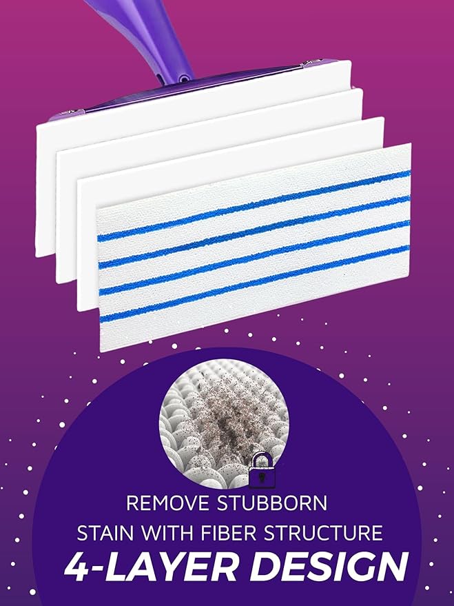 50 PCS Mopping Pad Refill for Wet Jet Mop,Multi-Surface Semi-Disposable Mop Pad Compatible with Swiffer Wetjet & All 10-11'',Thickned and Absorbent Wet Pads Refill