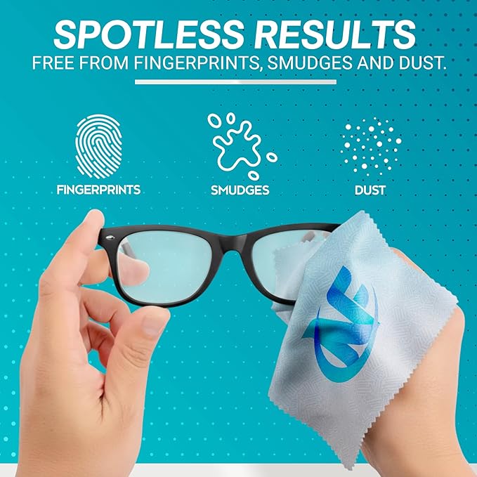 Ships Next Day, Made in USA - Customizable Microfiber Cleaning Cloth - Perfect Eyeglass Cleaner Promotional Gift - Premium Microfiber Lens Wipes - Logo or Image Printed (100 Pack) Single Sided