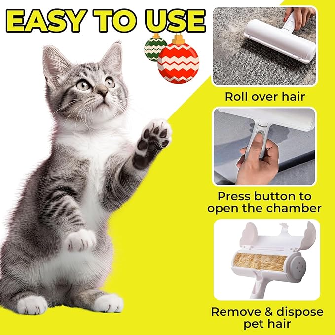 Pet Hair Remover and Reusable -Lint Roller for Pet Hair - Cat and Dog Hair Remover for Couch, Furniture, Carpet, Car Seat, Reusable Roller (Bonus Mini Hair Comb)