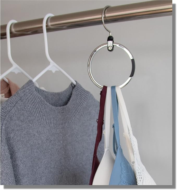 Rolly Hanger® Closet Space Saver – Premium Rotating Aluminum Organizer for Belts, Ties, Hats & Handbags – Heavy Duty 360° Swivel – Declutter & Maximize Storage (1 Pack)