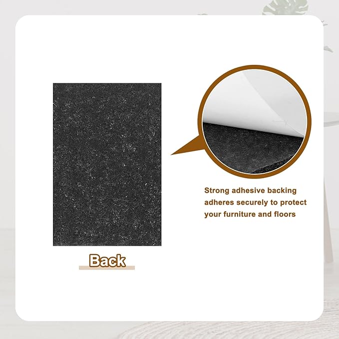 uxcell Felt Furniture Pads, 2Pcs 5.91" x 3.94" Adhesive Backed Felt Non-Slip Anti-Scratch Chair Leg Protectors for Protecting Hardwood Floor, Black
