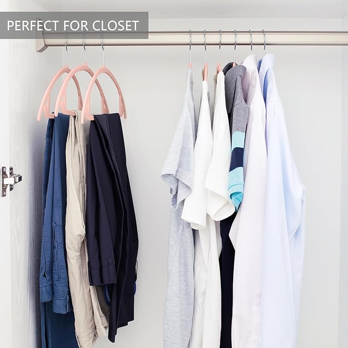 MIZGI Premium Velvet Hangers 60 Pack Heavyduty- Non Slip No Shoulder Bump Suit Hanger - Chrome Hooks,Space Saving Clothes Rounded Shape for Coat,Sweater,Jackets,Pants