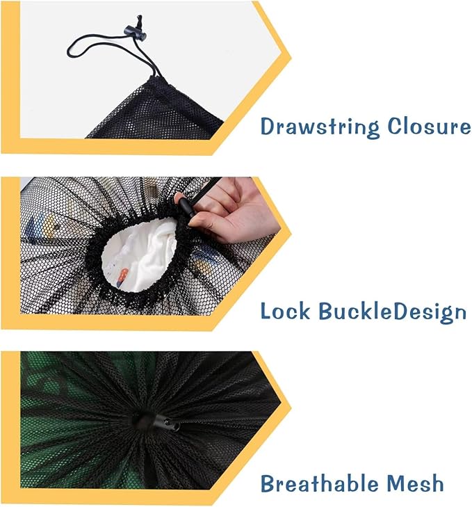 2 Pack Large Mesh Laundry Bag, 24×36 inch Heavy Duty Mesh Laundry Bags Drawstring Lockable, Laundry Hamper Liner, for Factories, College, Travel, Dorms, Family and Apartment Dwellers, Black