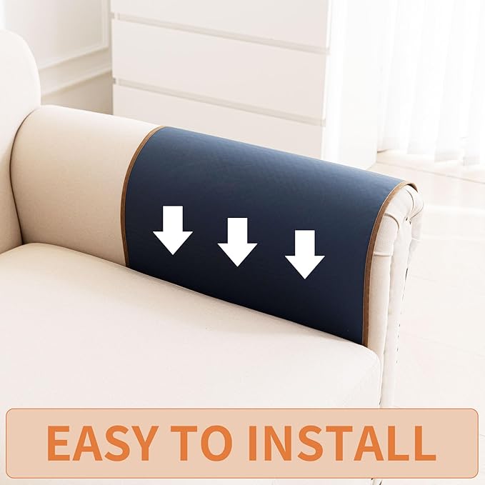HAOMAIJIA Anti Slip Sofa Armrest Organizer Arm Chair Bedside Caddy Storage Organizer For Recliner Couch With 6 Pockets For Cell Phone Tv Remote Control (Navy Blue, 31.89 inches × 18.5 inches)