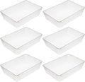 YBM HOME 6-Pack Plastic Storage Baskets Bins for Home Junk Drawer, Shelves, and Office Organization, Functional Trays/Containers Great for Kitchen Pantry, Cabinets, Bedrooms, and Bathrooms, Clear