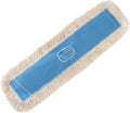 Matthew Cleaning 36'' Industrial Strength Cotton Dust Mop Refill Washable Replacement Heads for Residential & Commercial Use Fit Standard Dust Mop Frames, Hardwood, Concrete Floors Blue&White 1 Pack