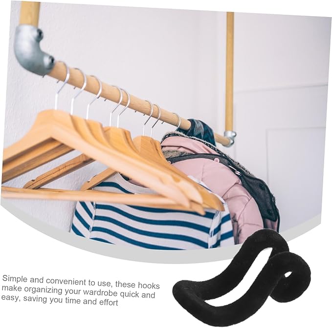 Amosfun 20pcs Space Saving Hanger Connector Hooks Slip Coat Rack Closet Hooks for Space Saver