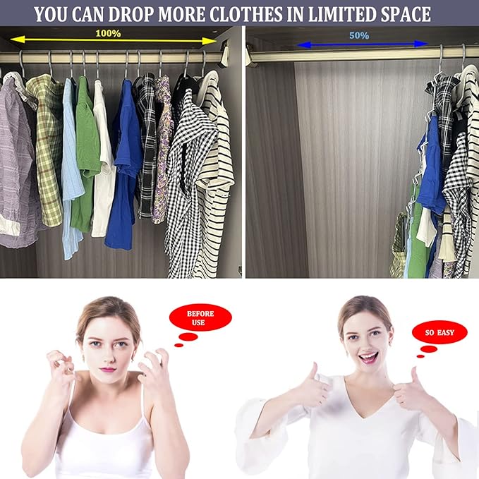 Clothes Hanger Connector Hooks, 64PCS Hanger Extender Clips,Cascading Hanger Hooks,Used in Closet Hangers Space Saving and Organizer Closets